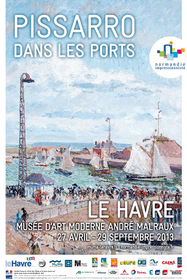 Affiche de l'exposition « Pissarro dans les ports » au MuMa, Le Havre 